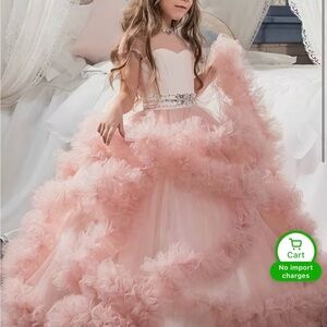 Charming Pink Ruffled Dress for Girls